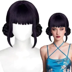 Demon K-pop Hunters Kostym Rumi Peruk Mira Zoe Realistisk Anime Cosplay Peruk för Cosplay-konvent Black purple Zoey> Peruker
