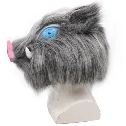 unbranded Demon Slayer Anime Hashibira Inosuke Gris Latex Mask Huvudbonad Cosplay Halloween Maskeradfest Fancy Dress Kostymtillbehör><noscript><img width=