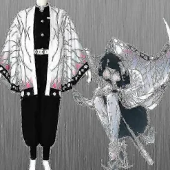 Demon Slayer Cosplay Kostymset Vuxen Tanjiro Nezuko Kostym Kochou Shinobu><noscript><img width=
