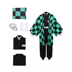 Demon Slayer Cosplay Kostym | Nezuko Zenitsu Halloween Outfit**Barnstorlek 150 Children's 150 yards> Dräkter