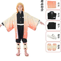Demon Slayer Cosplay Kostym | Nezuko Zenitsu Halloween Outfit**Barnstorlek 150 Children's 150 yards><noscript><img width=