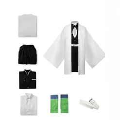 Demon Slayer Cosplay Kostym | Nezuko Zenitsu Halloween Outfit**Barnstorlek 150 Children's 150 yards><noscript><img width=