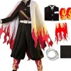 Demon Slayer Deluxe Kostym, Rengoku Kyoujurou Cosplay Kimono Outfit för Män, Japansk Anime Rollspel Klä upp sig för Halloweenfest Comic Con (XL)> Dräkter