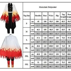 Demon Slayer Deluxe Kostym, Rengoku Kyoujurou Cosplay Kimono Outfit för Män, Japansk Anime Rollspel Klä upp sig för Halloweenfest Comic Con (XL)><noscript><img width=