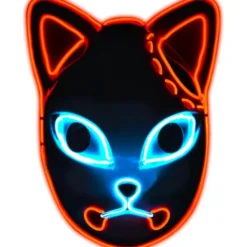 Demon Slayer Mask Japansk Anime Mask, Led Halloween Mask Demon Fox Mask för Demon Slayer Cosplay> Masker
