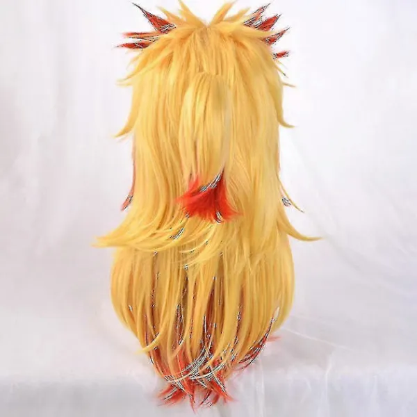 Demon Slayer Rengoku Kyoujurou Cosplay Party Kostym Outfits Halloween Party Anime Set Gåvor E Endast Peruk 2XL> Peruker