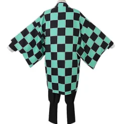 Demon Slayer Tanjirou Kamado Cosplay Kostym Kimono Set - 8 Delars Anime Outfit för Vuxna & Barn[JUN] XXL><noscript><img width=