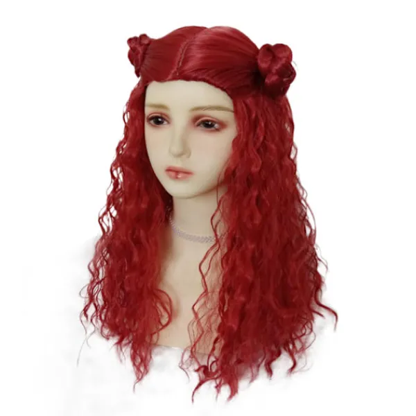 Descendants 4: Röd Lockig och Vågig Peruk för Halloweenfest och Cosplay> Peruker