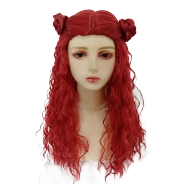 Descendants 4: Röda Lockiga och Vågiga Peruken för Halloweenfest och Cosplay> Peruker