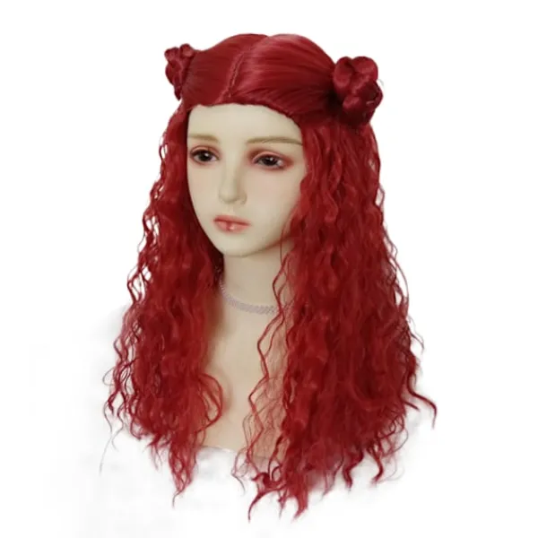 Descendants 4: Röda Lockiga och Vågiga Peruken för Halloweenfest och Cosplay> Peruker