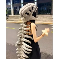 Dinosaurieskelett gosedjur, rolig dinosauriepark skelett huvudbonad, cosplay hatt, kreativ barnleksak 85cm (Children's Version)> Dräkter