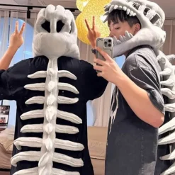 Dinosaurieskelett gosedjur, rolig dinosauriepark skelett huvudbonad, cosplay hatt, kreativ barnleksak 85cm (Children's Version)><noscript><img width=