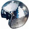 Disco Ball Hjälm Glitter Speglar Glas Punk Kostym Hatt med Infällbart Visir Disco Ball Hatt för B> Huvudbonader