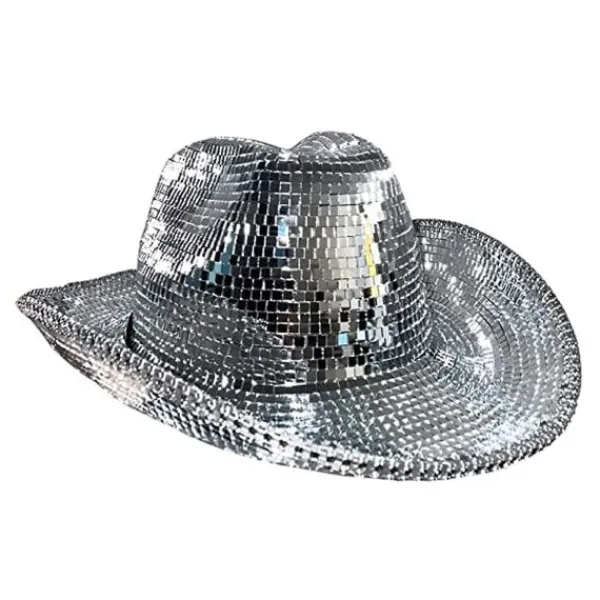 Disco Cowboy Hat Full Spegel Western Top Hat Holiday Ball Dress Up> Huvudbonader