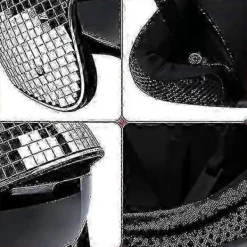 EURL Discohjälm, Discohjälm Cykelhjälm Blank Silver Harley Hjälm Party><noscript><img width=