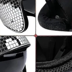 Diskokulehjälm, Discohjälm Cykelhjälm Glänsande Silver Harleyhjälm Party><noscript><img width=