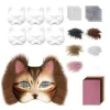 DIY Therian Mask Kit Katt Räv Djuransikte Kudde med Päls Halloween Rollspelsrekvisita för Maskerad Karneval Cosplay Fe,A> Masker