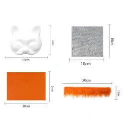 DIY Therian Mask Kit Katt Räv Djuransikte Kudde med Päls Halloween Rollspelsrekvisita för Maskerad Karneval Cosplay Fe,A><noscript><img width=