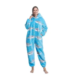 Djur Jumpsuit Dam Fleece Pyjamas Vuxen Djur Halloween Cosplay Kostymer M><noscript><img width=