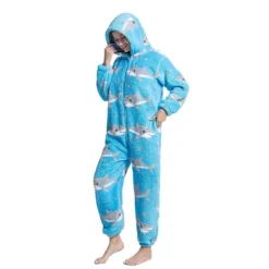 Djur Jumpsuit Dam Fleece Pyjamas Vuxen Djur Halloween Cosplay Kostymer M><noscript><img width=