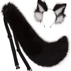 Djur Stor Svans Räv Katt Hund Varg Svans Och Öron Pannband Cosplay Kostym Tillbehör> Huvudbonader