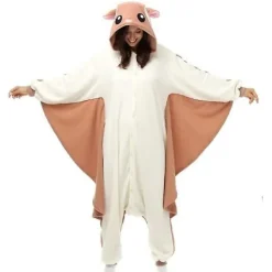 Djur vuxen kigurumi flygande ekorre onesies fest halloween mus pyjamas cosplay chipmunk kostymer sovkläder overall[HK] S S> Dräkter