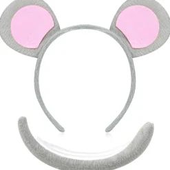 Djurdräktset Öron Pannband Svans Djur Utklädningsset Maskerad Kostym Party Dekoration Tillbehör (Mus)> Huvudbonader