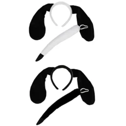 FMYSJ Djuröron Pannband och Svans för Kvinnor Flickor Halloween Julfest Söta Huvudbonader Hårprydnad Cosplay Vuxen Kostym (FMY)><noscript><img width=