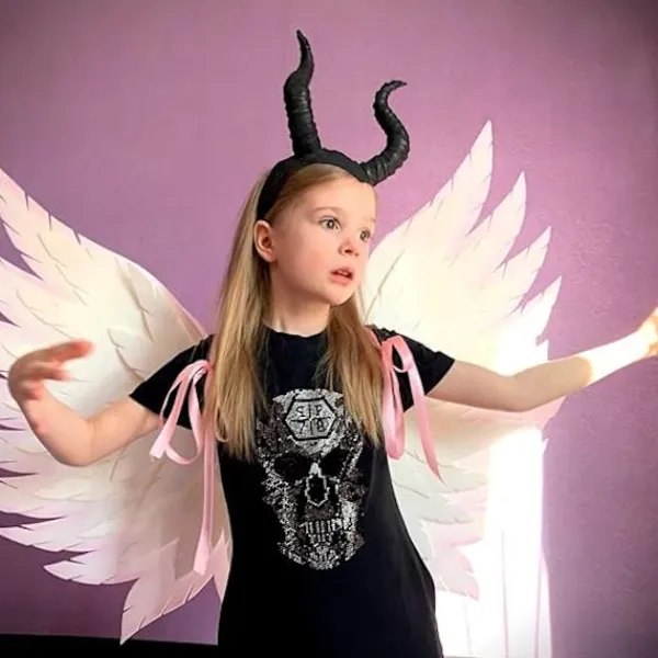 Djävulshorn diadem svart cosplay horn hårband gotisk skönhet halloween{YFL}> Huvudbonader