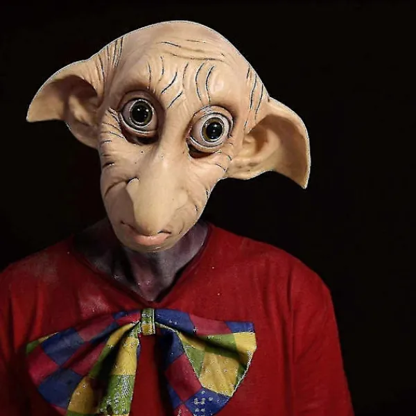 Dobby Mask, Halloween Cosplay Mask Alv Dvärg Alv Latex Mask Helhuvud Kostym Rekvisita Rea-FA-> Masker