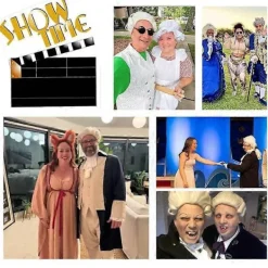 Domare Kolonial Peruk Man Lång Vågig Beige Peruk Washington Halloween> Peruker