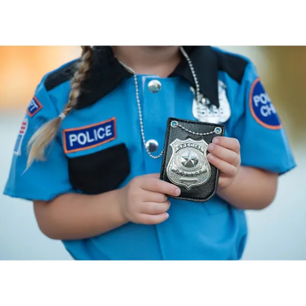 Dress Up America Polisbricka för Barn - Polisutklädningstillbehör - Polis Swat och FBI Polisbricka med Kedja och Bältesklämma> Tillbehör