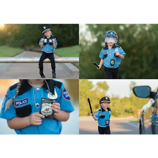 Dress Up America Polisbricka för Barn - Polisutklädningstillbehör - Polis Swat och FBI Polisbricka med Kedja och Bältesklämma> Tillbehör