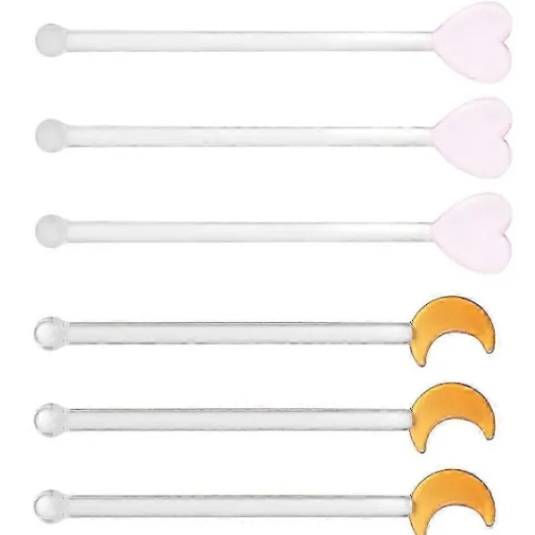 Dryckesstavar 6 st Omrörningsstav Multifunktion Assorterad Färg Glas Hemanvändning 12X2,5X1CM> Smink