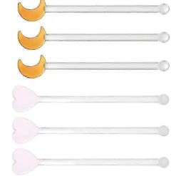 Dryckesstavar 6 st Omrörningsstav Multifunktion Assorterad Färg Glas Hemanvändning 12X2,5X1CM><noscript><img width=