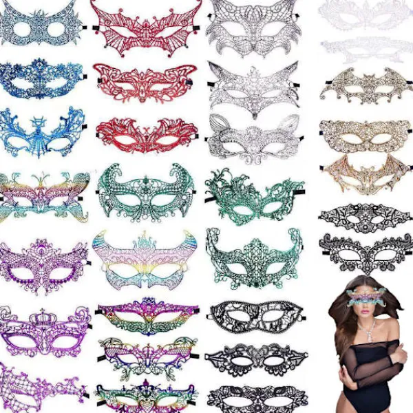 Dubbellagers gasbindband med guldstämpling - stor> Masker