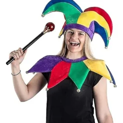 Dww-Narrdräkt - Hatt - Narr Clown Kostym - Kungens Narr> Huvudbonader