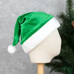 /EA/ 2 st gröna tomteluvor tomteluvor för vuxna deluxe tomteluvor> Huvudbonader