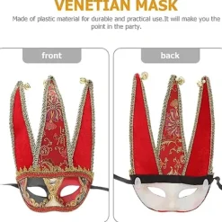 /EA/(Röd) Maskeradmasker Halloween Cosplay Mask Venetiansk Halv Fac> Masker