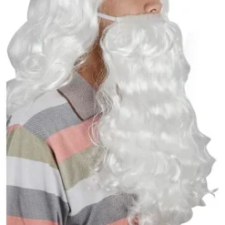 /EA/Tomte skägg och peruk set, vit tomtenisse peruk och skägg, en storlek> Tillbehör