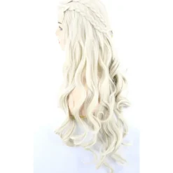 EURL (ee)1 st Cosplay Peruk Kvinnor, Daenerys Peruker Lång Lockig Blond Khaleesi W> Peruker