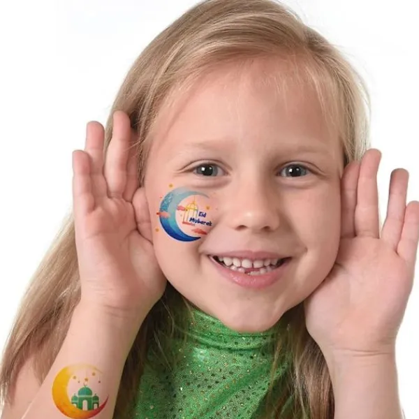 Eid Mubarak Tillfälliga Tatueringsdekaler Ramadan Kareem Dekoration> Smink