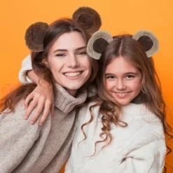 Ekorrhörsdiadem Plysch Björnördekoration Flickhuvudbonad Elastisk Design Djurtema Hårband Sminkhuvudbonad><noscript><img width=