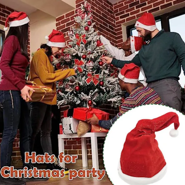 Elektrisk Jultomtehatt Batteridriven Rolig Skakande Dansande Sjungande Jultomtehatt Julpartyrekvisita> Huvudbonader