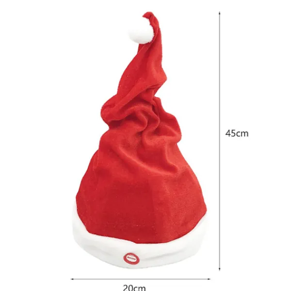 Elektrisk Jultomtehatt Batteridriven Rolig Skakande Dansande Sjungande Jultomtehatt Julpartyrekvisita> Huvudbonader
