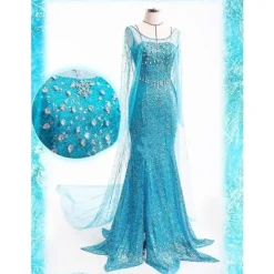 Elsa Klänning Vuxen Kvinnlig Cosplay Kostym_y M> Dräkter