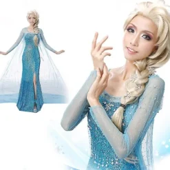 Elsa Klänning Vuxen Kvinnlig Cosplay Kostym_y M><noscript><img width=