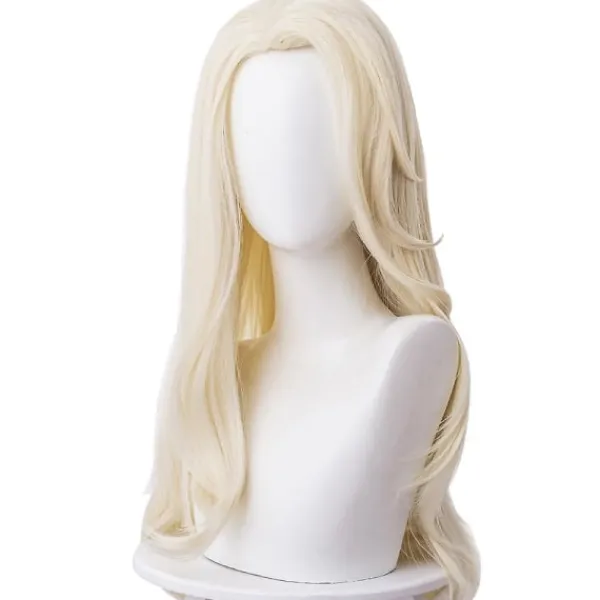 Elsa peruk vuxen prinsessa cosplay 65cm peruk för halloween> Peruker