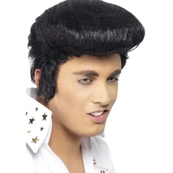 Elvis Presley Deluxe Peruk One Size Svart One Size> Peruker