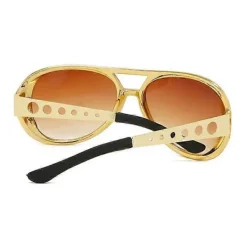 FMYSJ Elvis Presley The King Rock Cosplay Glasögon Guld Solglasögon Party Glasögon Rekvisita Tillbehör (FMY)><noscript><img width=